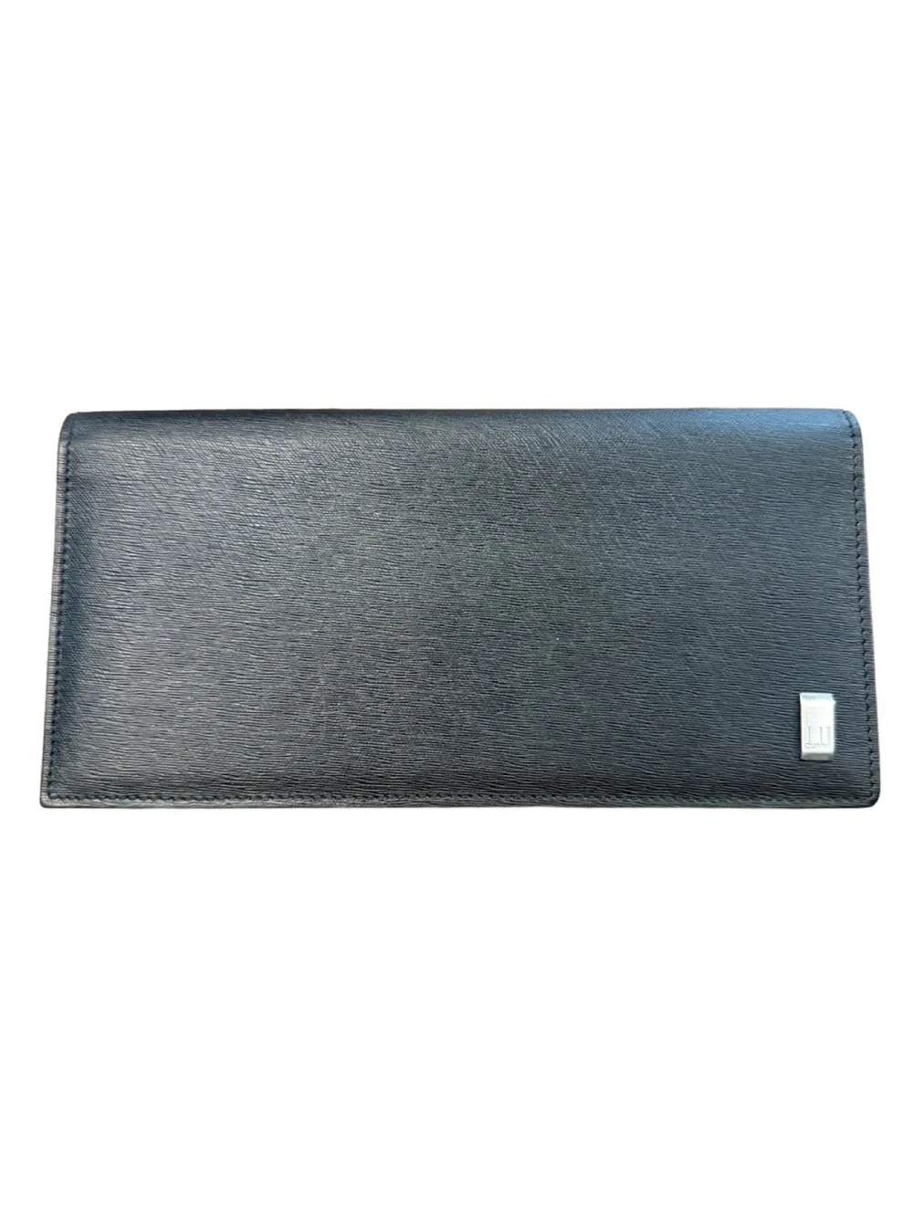 Dunhill Black Cadogan Leather Long Wallet with Silver Logo Made in Italy